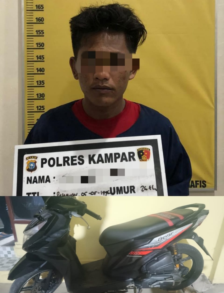 Gasak Motor Pencari Kayu, Berakhir Di Satreskrim Polres Kampar